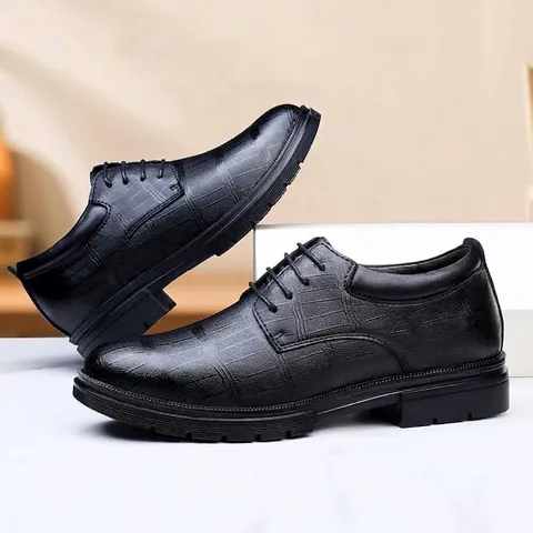 Men British Style Business Casual Leather Shoes Elevator Lace Up Crocodile Pattern Oxford Formal Shoes Large Size