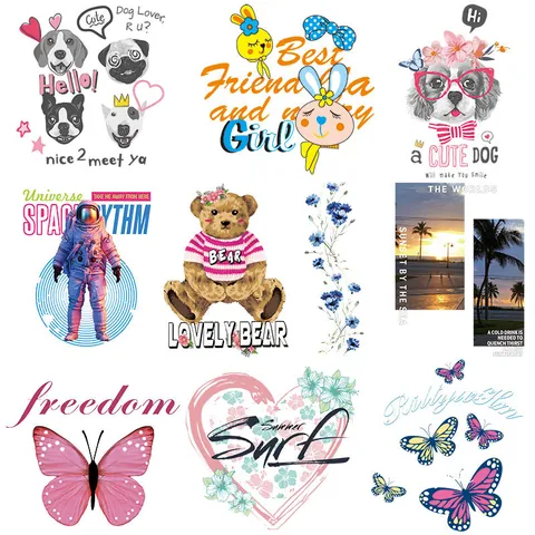 Fai da Te Toppe a Trasferimento Termico a Farfalla per Abbigliamento Adesivi in Film PET Offset per Maglietta Borse Decorazione Artistica Lavabile