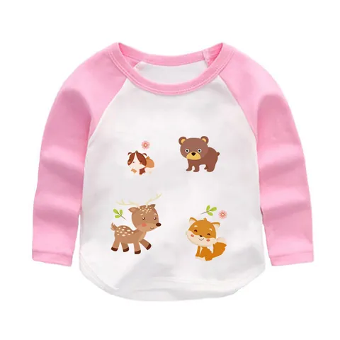 Cute Cartoon Animal Heat Transfer Patches DIY Iron On Stickers For Kids Clothing Bags Washable Offset Printing Decoration