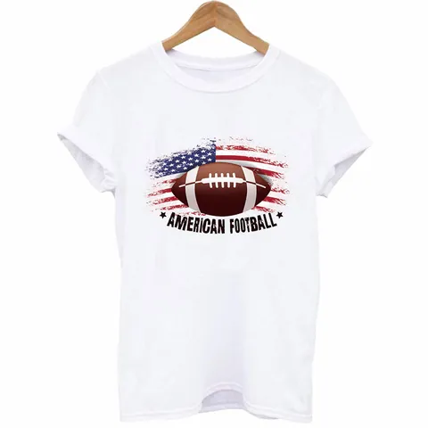 American Football Rugby Iron On Heat Transfer Patches For T-Shirt Clothing DIY Offset Print Decals Sports Pattern Stickers