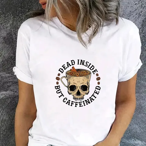 Écussons de Transfert Thermique Crâne de Squelette Café Rétro Américain Imprimé DIY pour Vêtements T-Shirt Hoodie Décoration Sac