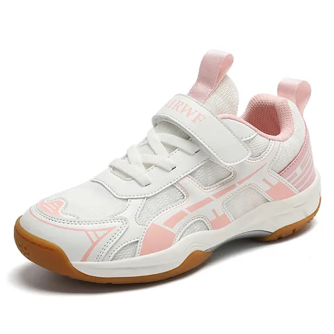 Kinder Badmintonschoenen Meisjes Jongens Lichtgewicht Tennis Sneakers Antislip Ademend Mesh Indoor Sportschoenen Klittenband