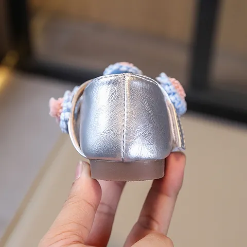Mädchen Mary Jane Prinzessin Schuhe Blumendekor PU Leder Weiche Sohle Atmungsaktive Ballerinas Für Hochzeit Schule Student Lässiges Schuhwerk