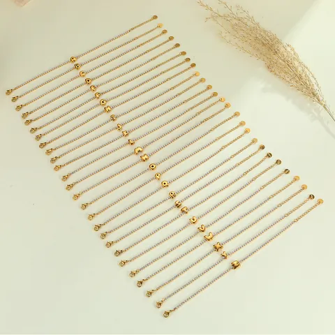 Minimalistisches Edelstahl Anfangsbuchstabe Anhänger Tennis Armband Für Damen 18K Vergoldet Strass A-Z Schmuck Geschenk