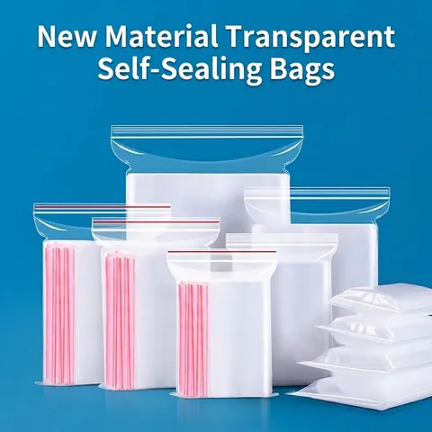 Clear PE Ziplock Bags Thickened Plastic Storage Bags For Food Packaging Small Item Resealable Transparent Poly Bags Home Kitchen Organizer
