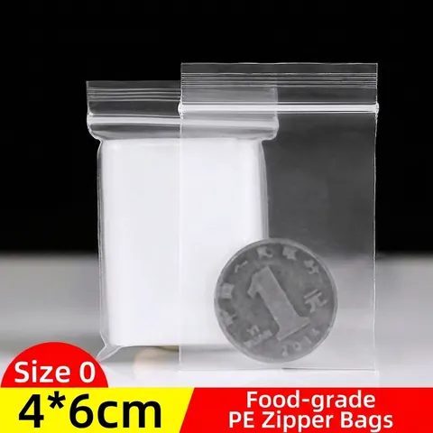 Transparent Polyethylene Resealable Ziplock Bags Small Plastic Packaging Bags For Jewelry Medicine Reusable Clear Sealing Bags