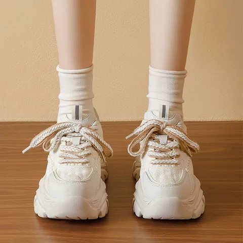 Women Chunky Sneakers Platform Dad Shoes Thick Sole Height Increasing Fashion Casual Walking Sport Shoes For Women
