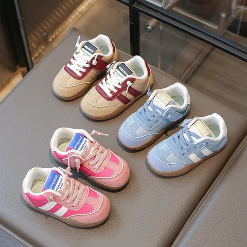 Kids Fashion Sneakers For Girls Soft Sole Board Shoes Color Patchwork GAT Style Casual Sports Shoes For Spring Autumn
