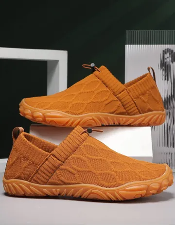 Men Breathable Fly-Knit Running Sneakers Non-Slip Lightweight Barefoot Shoes For Hiking Walking Gym Training Casual Mesh Sport Shoes