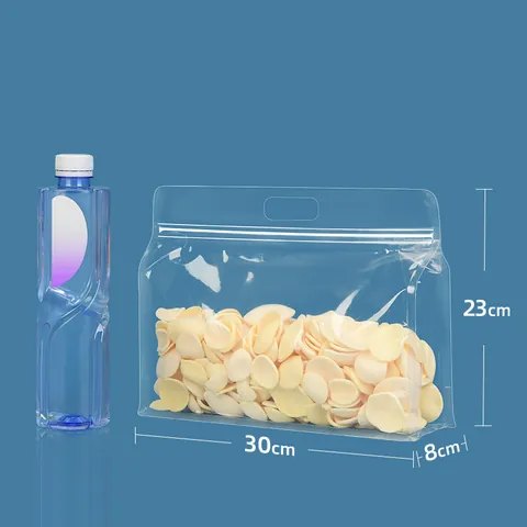 Sac d'Emballage Alimentaire Transparent Scellé sur Huit Côtés Pochette Auto-scellante en Plastique Dépoli Portative pour Collations de Nouilles Bonbons Sac de Rangement Résistant à l'Humidité de Qualité Alimentaire