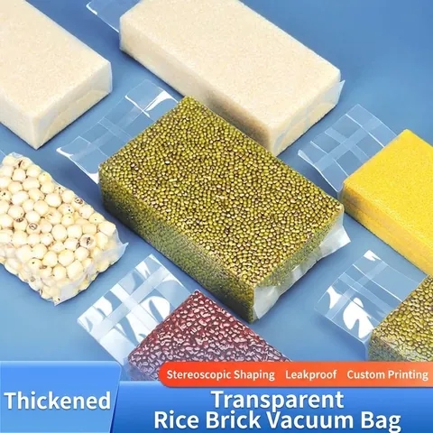 Thickened Transparent Vacuum Sealer Bags For Rice Grains Food Grade Nylon PE Side Gusseted Storage Bag Home Kitchen Organizer