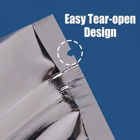 Silber Aluminiumfolie Standbodenbeutel Mit Transparentem Fenster Zip-Verschluss Wiederverwendbar Feuchtigkeitsbeständig Lebensmittelqualität Aufbewahrungsbeutel Für Tee
