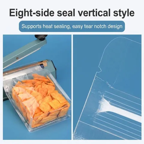 Verdickte Transparente Achtseitige Versiegelte Lebensmittelverpackungsbeutel Stand-Up Selbstversiegelnde Beutel Feuchtigkeitsbeständige Luftdichte Aufbewahrungsbeutel Für Snacks Tee Trockenfrüchte