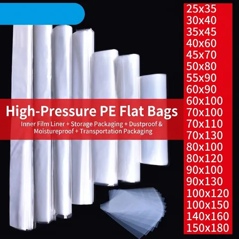 Transparent PE Food Grade High Pressure Flat Plastic Packaging Bags Thickened Clothes Quilt Storage Dustproof Film Bags