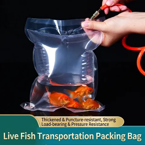 Bolsa De Transporte De Peces Transparente Engrosada De Plástico De Alta Tenacidad Bolsa De Embalaje De Acuario Para Crías De Peces Vivos Envío Oxigenado Bolsa Sellada