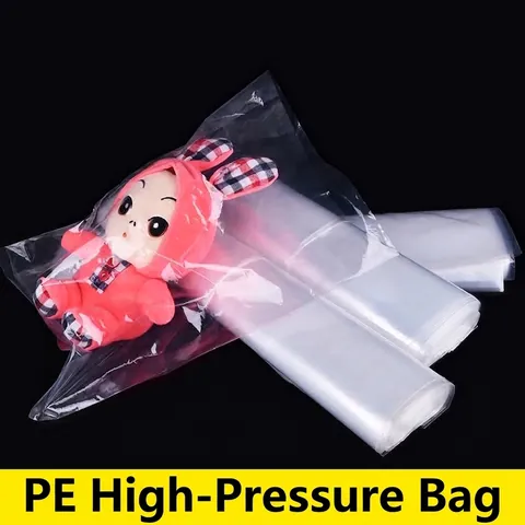 High Pressure PE Transparent Flat Bags Waterproof Dustproof Clear Plastic Storage Bags For Clothing Quilt Food Packaging