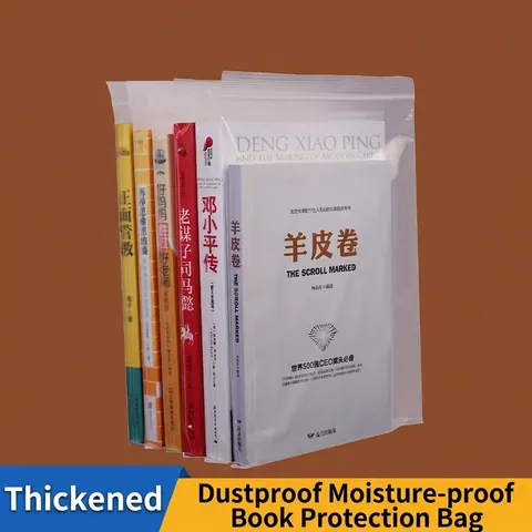 Pochettes de Protection pour Livres Sacs en Plastique avec Fermeture Zip pour Romans Manga Magazines Résistants à l'Humidité Antipoussière Dépolis Transparents