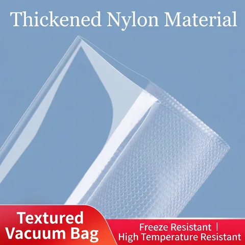 Transparent Food Vacuum Sealer Bags PA PE Embossed Dot Texture Storage Bags With Easy Tear Notch For Meat Vegetables