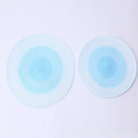 Nordic Round Woven Placemats Gradient Polyester Heat Resistant Washable Table Mats For Dining Room Kitchen Home Decor Pads