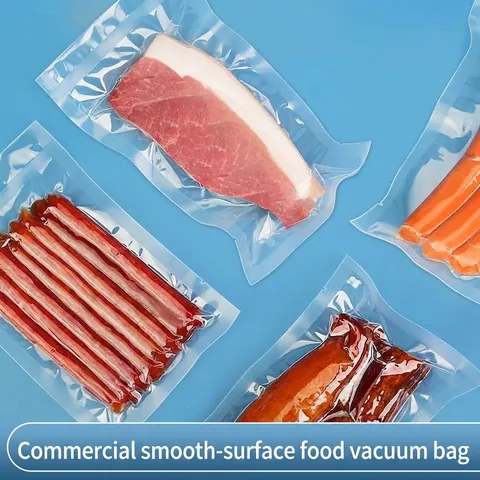 Transparent Smooth Vacuum Food Sealer Bags Commercial Grade Nylon Polyester Composite Plastic Bags for Meat Storage