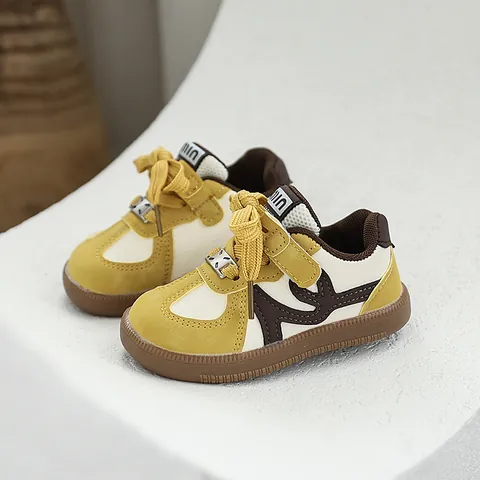 Kids Fashion GAT Style Sneakers 2025 Autumn New Boys Girls Light Soft Sole Patchwork PU Leather Casual Board Shoes