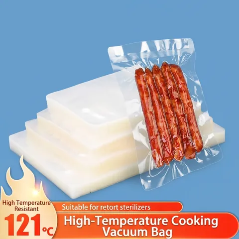 Food Grade High Temperature Vacuum Sealer Bags Transparent Silver Aluminum Foil Heat Seal Pouches Boiling Safe Storage Bag