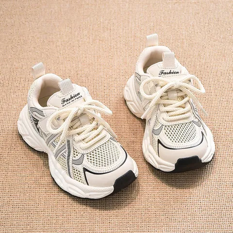 Zapatos Daddy para Niñas 2025 Verano Nuevos Malla Calada Transpirable Suela Blanda Ligeros Zapatillas Deportivas para Niños de Moda