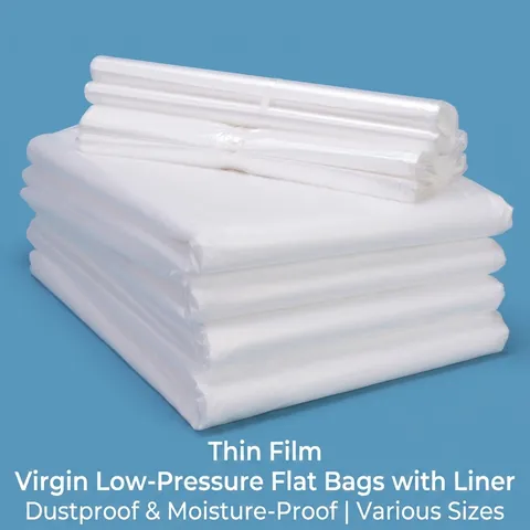 Clear PE Plastic Flat Packing Bags Waterproof Dustproof Carton Liner Bags For Industrial Home Storage Large Capacity