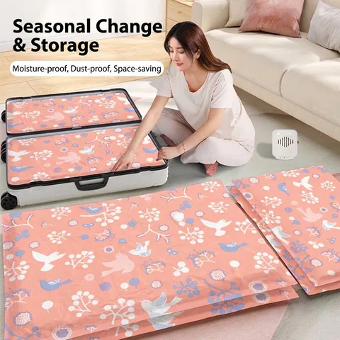 Vacuum Storage Bags For Clothes And Quilts Space Saving Reusable Sealing Compression Bags For Home Bedding Travel Organization