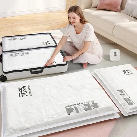 Vacuum Storage Bags For Clothes Comforters Pillows Space Saving Compression Bags PA PE Material For Home Travel Organization