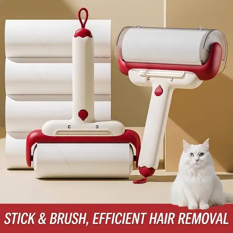 3-in-1 Sticky Lint Roller Hair Remover for Clothes Pet Hair Removal Tool with Replaceable Core Manual Lint Scraper for Home