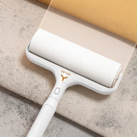 Widened Lint Roller With Telescopic Long Handle Efficient Pet Hair And Dust Remover For Clothes Furniture Modern Minimalist Cleaning Tool