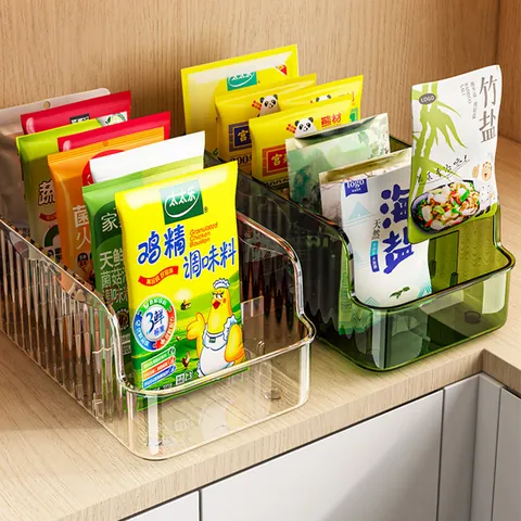Moderner Kunststoff Gewürzpaket Organizer Für Küchenschrank Transparente Gewürztüten Aufbewahrungsbox Mit Verstellbaren Trennwänden Für Vorratskammer