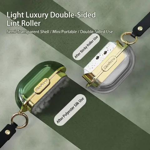 Portable Double Sided Lint Roller Light Luxury Mini Hair Remover Sticky Tearable Roll Paper For Clothing Pet Hair Cleaning Travel Essential