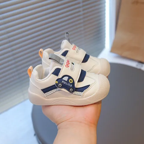 Scarpe da Passeggio per Neonati Ragazzi Ragazze Suola Morbida Primi Passi Neonato Traspirante Cartoon Polizia Auto Fragola Sneakers