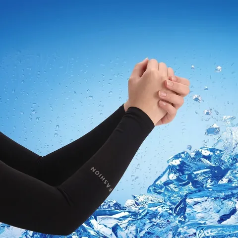 Manguitos de Protección Solar de Seda de Hielo de Verano Refrescantes Transpirables Protección UV para Ciclismo al Aire Libre Deporte Hombre Mujer