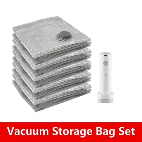 Vacuum Storage Bags For Clothes Space Saving Compressed Airtight Seal Bag With Hand Electric Pump Home Organization Bags