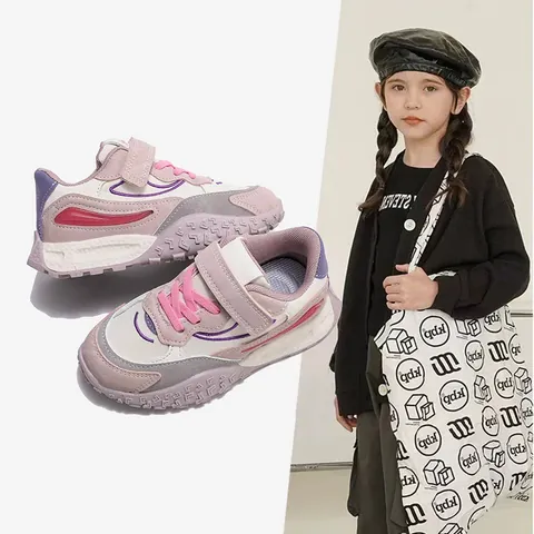 Zapatillas Chunky de Moda para Niños Suela Durian Antideslizante Zapatos Deportivos de TPU Caucho Cierre Adhesivo Bloque de Color