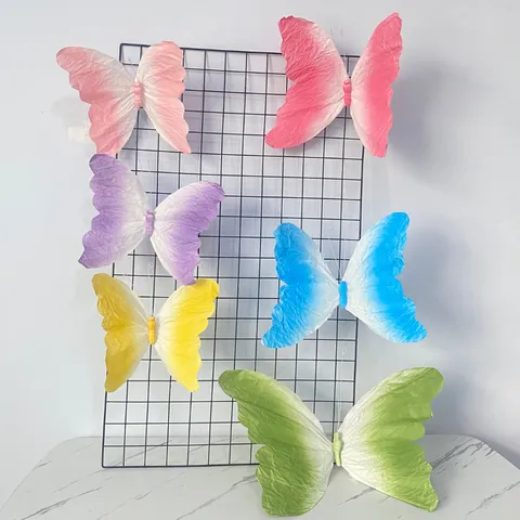 Clips De Decoración De Pared De Mariposa De Papel Degradado Grande Para Diseño De Aula De Escuela Primaria Accesorios De Diseño De Fondo De Tema De Primavera