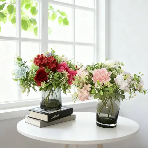 French Style Artificial Peony Bouquet High Quality Satin Peony Flowers For Wedding Party Home Living Room Decoration