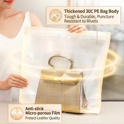 Transparent Vacuum Storage Bag For Handbags Shoes Clothes Compression Bag Closet Organizer Dustproof Moistureproof Protector