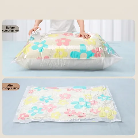 Sun Flower Thickened Vacuum Compression Bag Reusable Space Saving Storage Bag For Clothes Bedding Quilt Packing Bags Home Travel