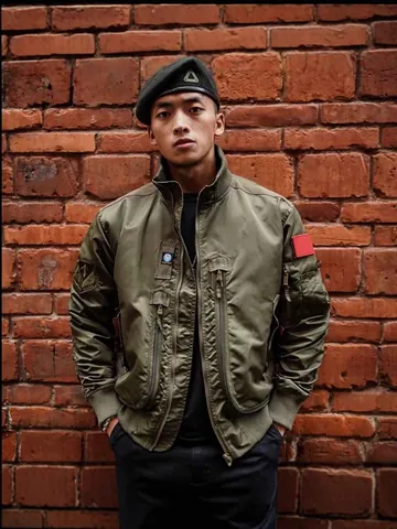 Men MA-1 Flight Jacket Military Style Stand Collar Multi Pocket Workwear Baseball Coat Nylon Windbreaker Outerwear Top