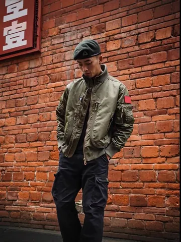 Men MA-1 Flight Jacket Military Style Stand Collar Multi Pocket Workwear Baseball Coat Nylon Windbreaker Outerwear Top