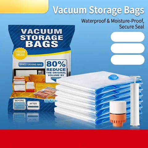 Space Saving Vacuum Compression Storage Bags For Quilts Clothes PA PE Material Reusable Moisture Proof Home Travel Organizer