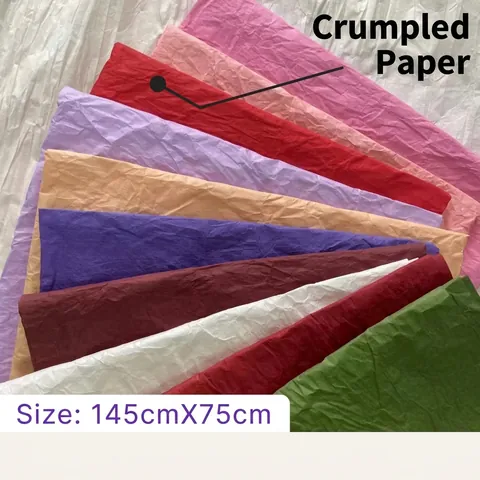 DIY Handgewreven Crepepapier Geplooid Papier Voor Bruiloft Bloemenkunst Kleuterschool Handgemaakte Materialen Rozen Verven
