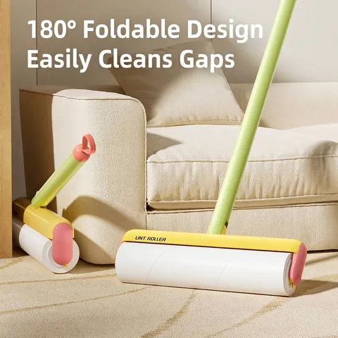 Wide Foldable Lint Roller For Clothes Home Bedding Dopamine Color Sticky Roller Hair Remover Set Disassembled Long Handle