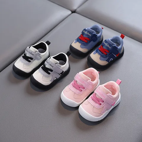 Toddler Baby First Walkers Breathable Mesh Soft Sole Anti-Slip Casual Shoes Japanese Color Block For Boys Girls 1-2 Years Old