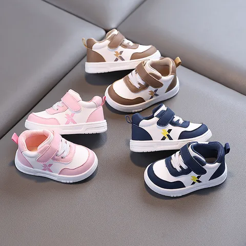 Toddler Baby Walking Shoes Waterproof Microfiber Leather Non Slip Soft Sole Casual Board Sneakers For Kids