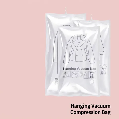 Hängender Vakuum-Aufbewahrungsbeutel Für Daunenjacken PA PE Material Platzsparend Staubdicht Feuchtigkeitsbeständig Kleiderschrank-Organizer Kompressionsbeutel